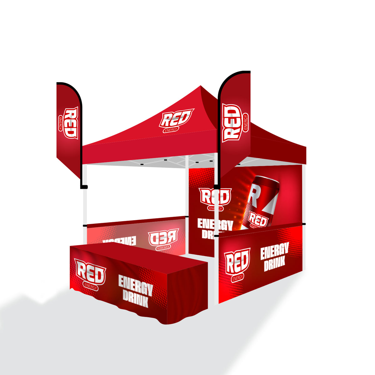 promotion tent HassleFree™ 10x10 Premium Tent w/ Full Color Canopy, Back Wall, Side W