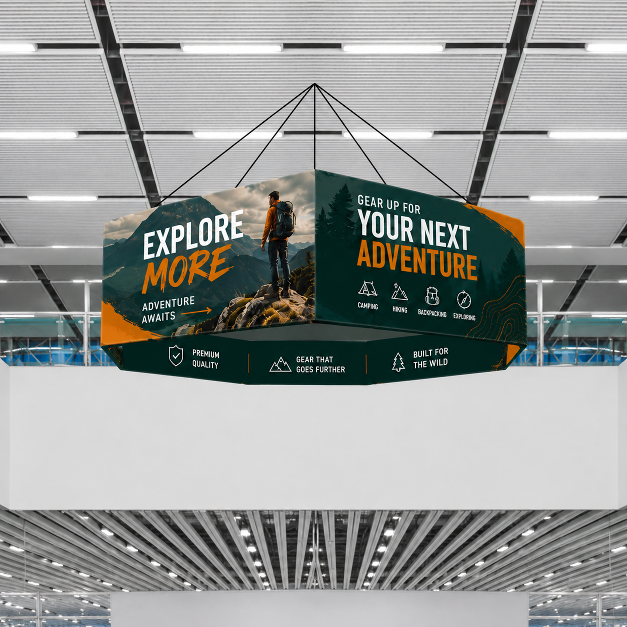 10' Hexagon Hanging Sign