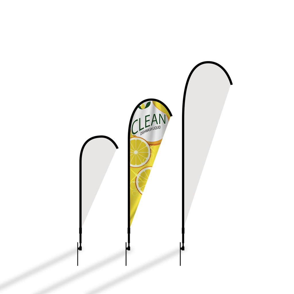 12' Teardrop Flag Kit w/ Poles, Ground Stake and Carry Case