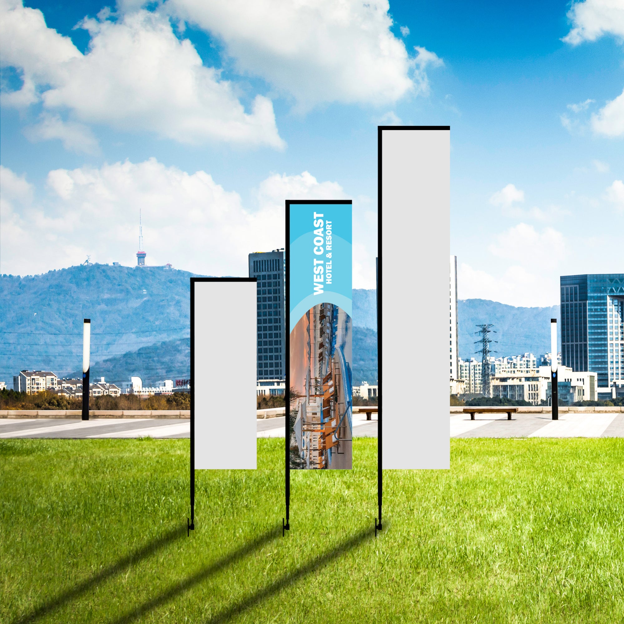 12’ Rectangular Feathered Flag Kit