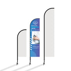 12' Feathered Flag Kit w/ Double Sided Imprint, Poles, Ground Stake and Carry Case