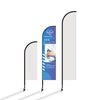 12' Feathered Flag Kit w/ Double Sided Imprint, Poles, Ground Stake and Carry Case