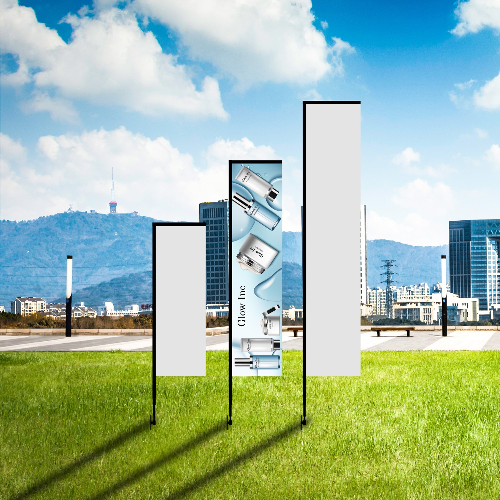 12’ Rectangular Feathered Flag Kit w/ Double Sided