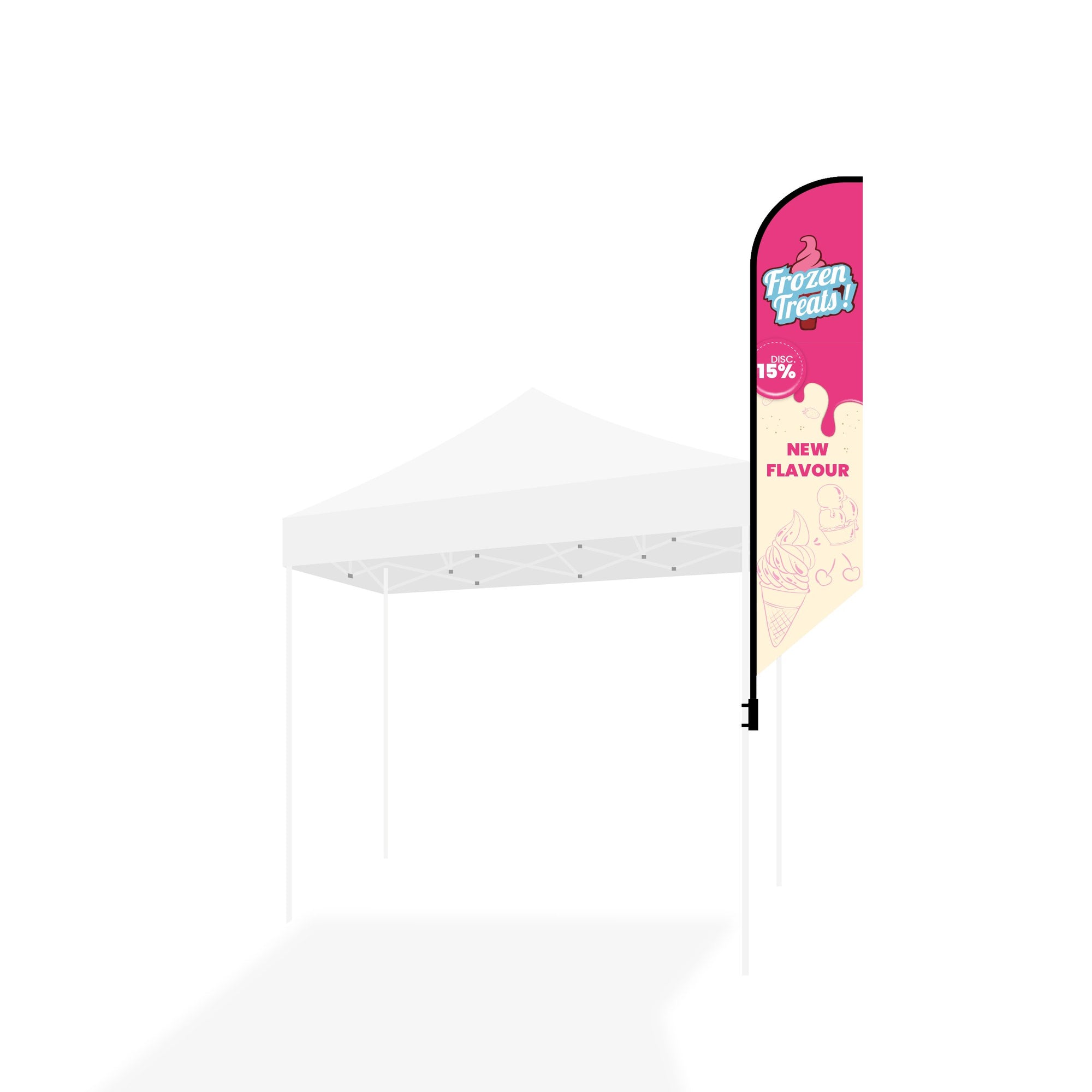 12’ Large Tent Flag Kit w/ Double Sided