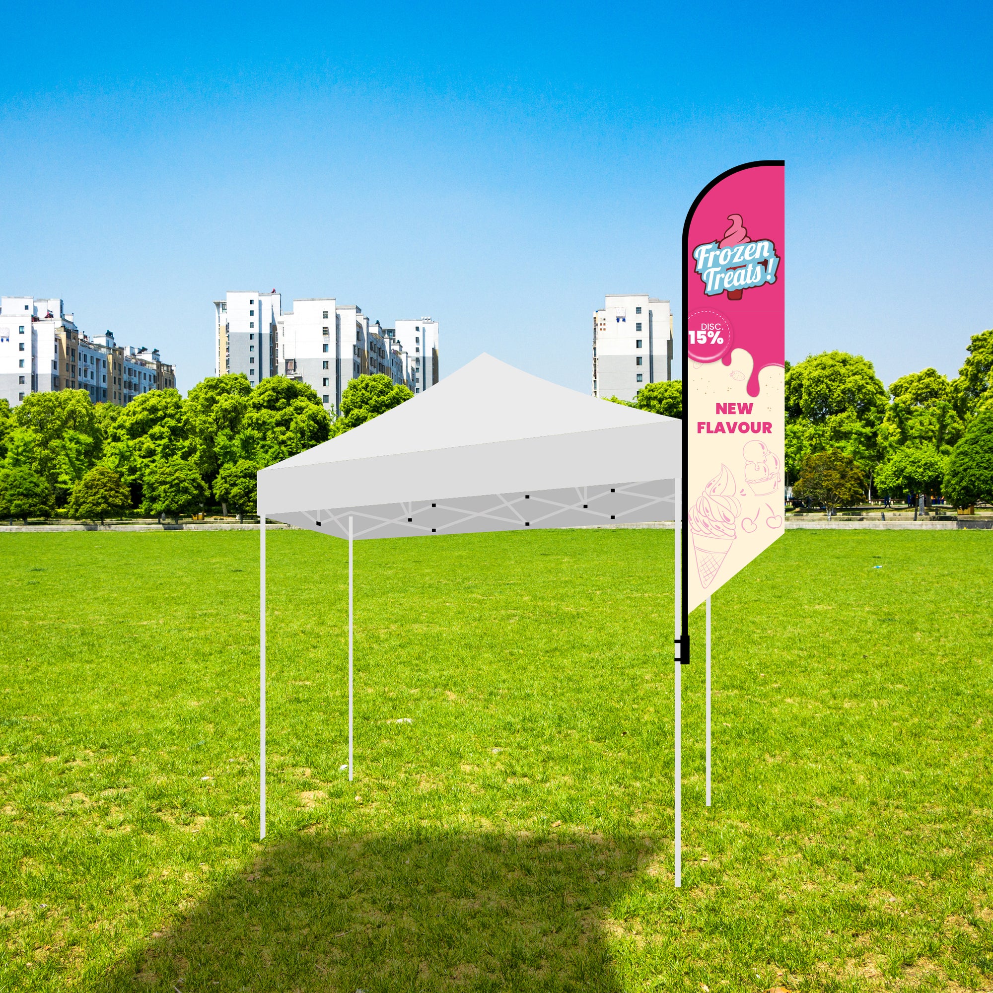 12’ Large Tent Flag Kit w/ Double Sided