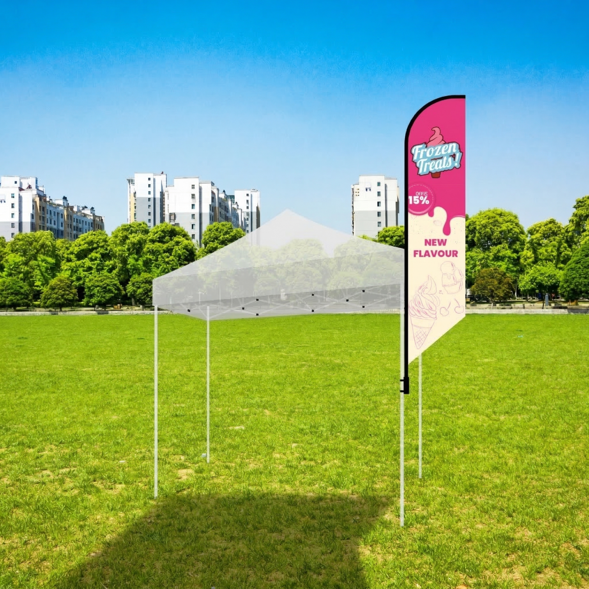 12’ Large Tent Flag Kit w/ Double Sided