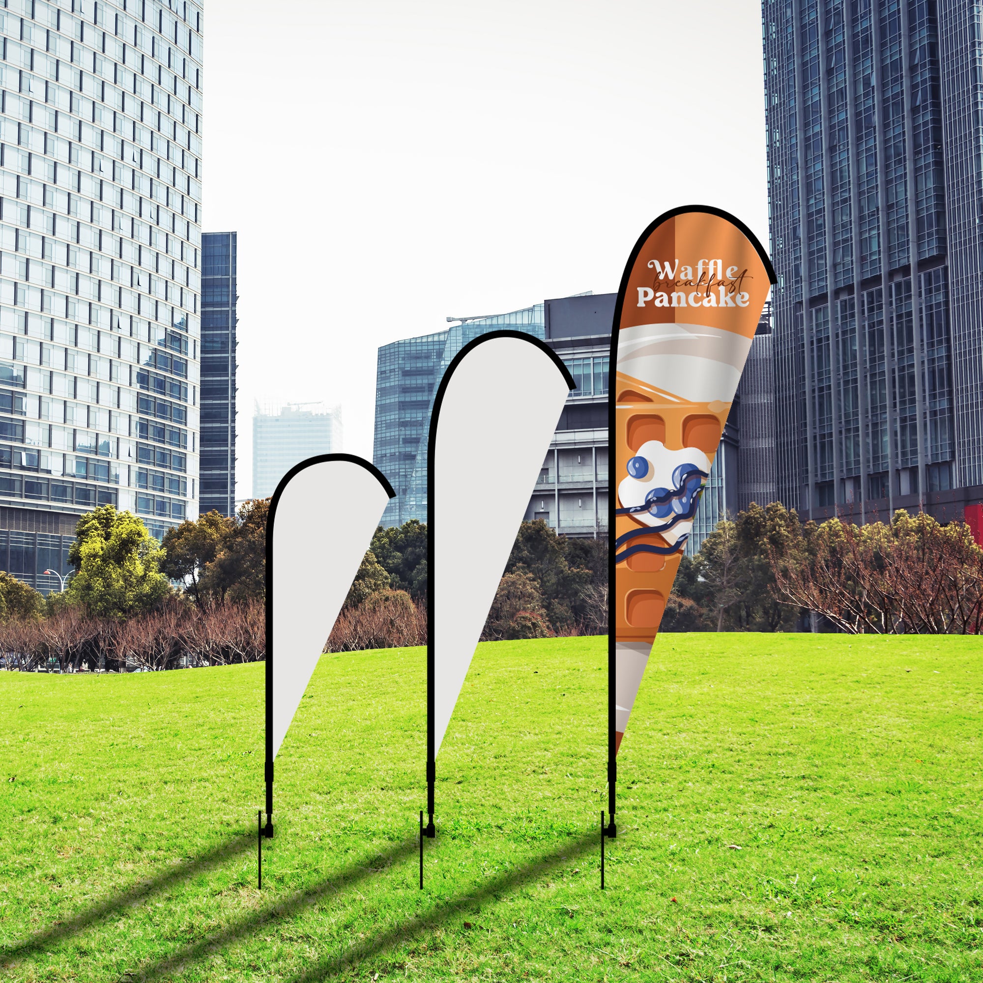 15' Teardrop Flag Kit w/ Poles, Ground Stake and Carry Case