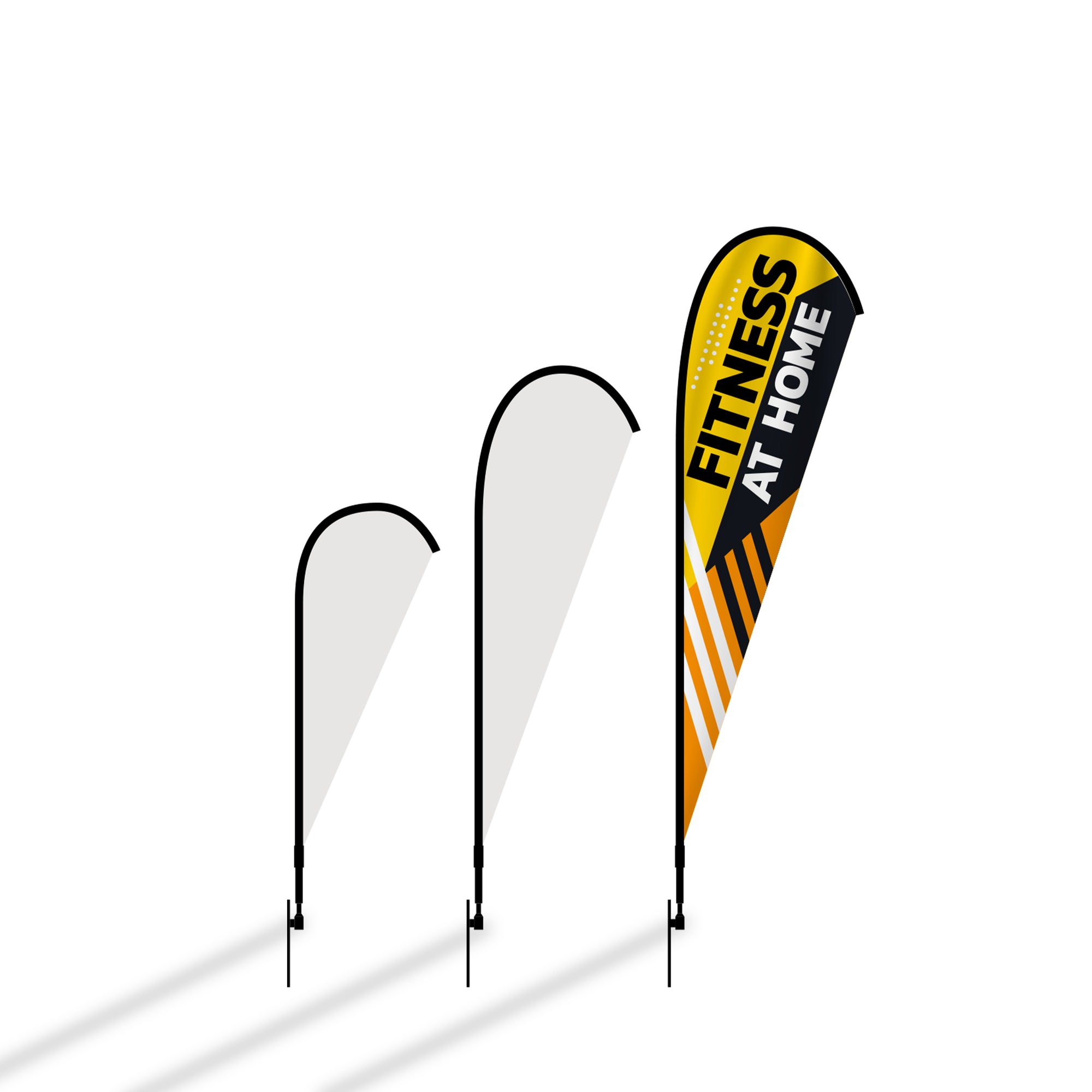 15' Teardrop Flag Kit w/ Double Sided Imprint, Poles, Ground Stake and Carry Case