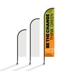 15' Feathered Flag Kit w/ Double Sided Imprint, Poles, Ground Stake and Carry Case