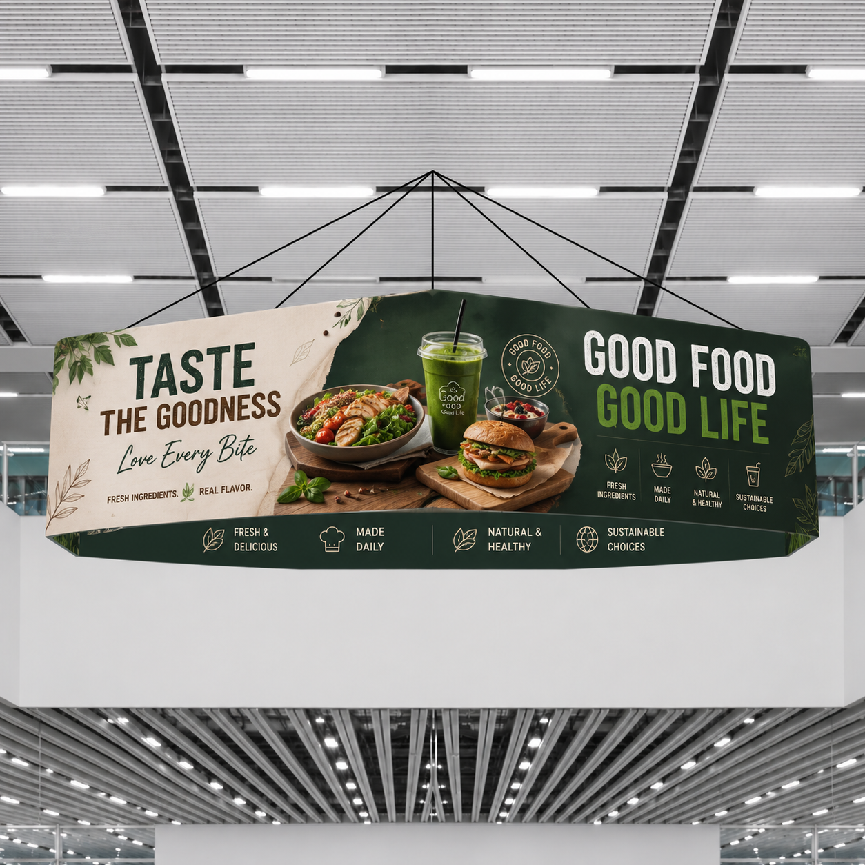 20' Hexagon Hanging Sign