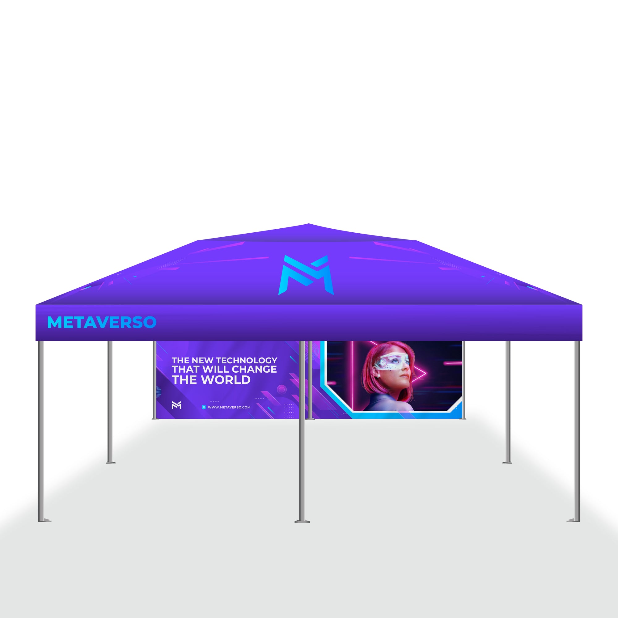 PREMIUM GIANT TENT 20x20 W/ FULL COLOR CANOPY AND BACK WALL