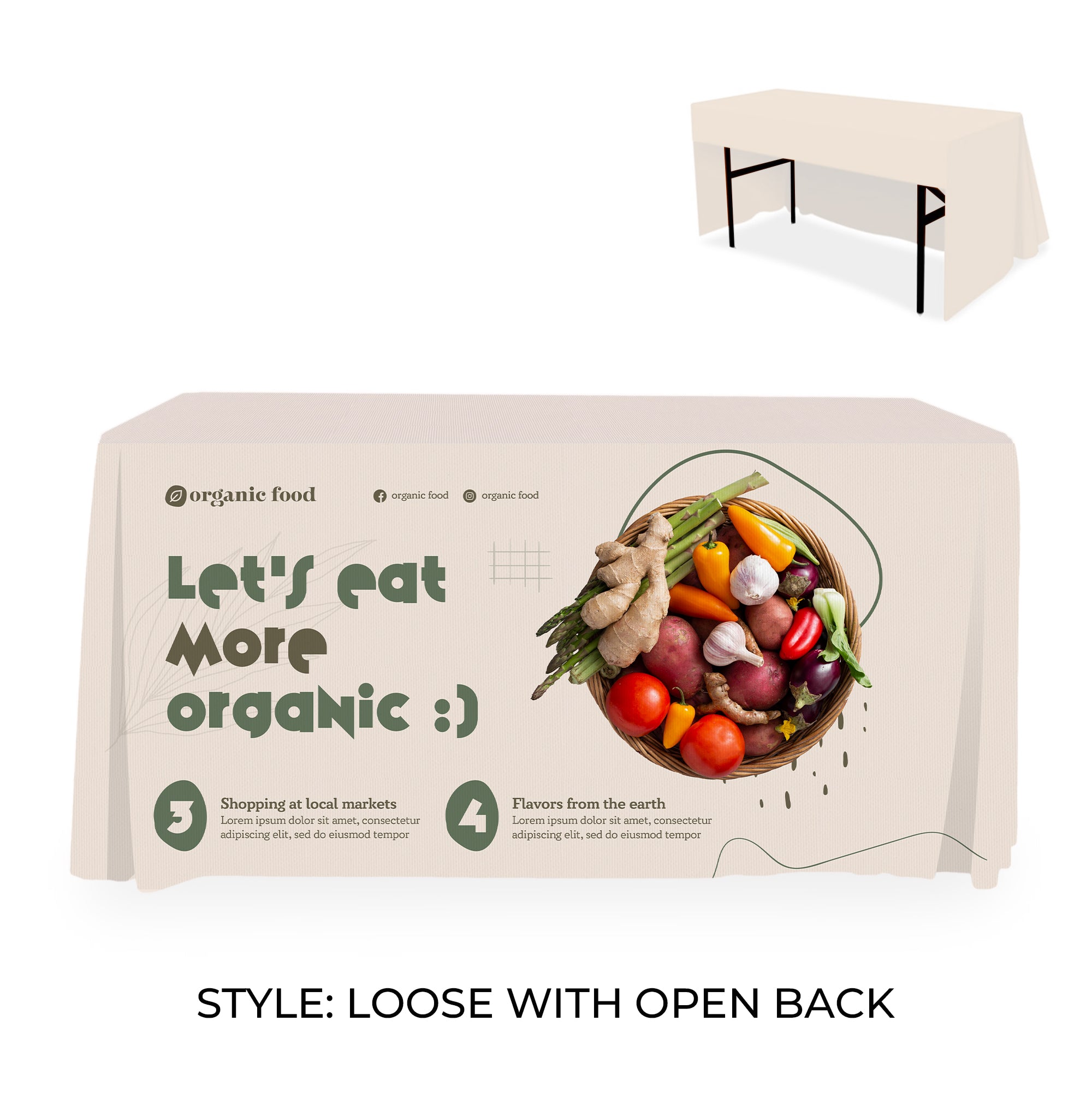 4’ RPET Table Cover LOOSE