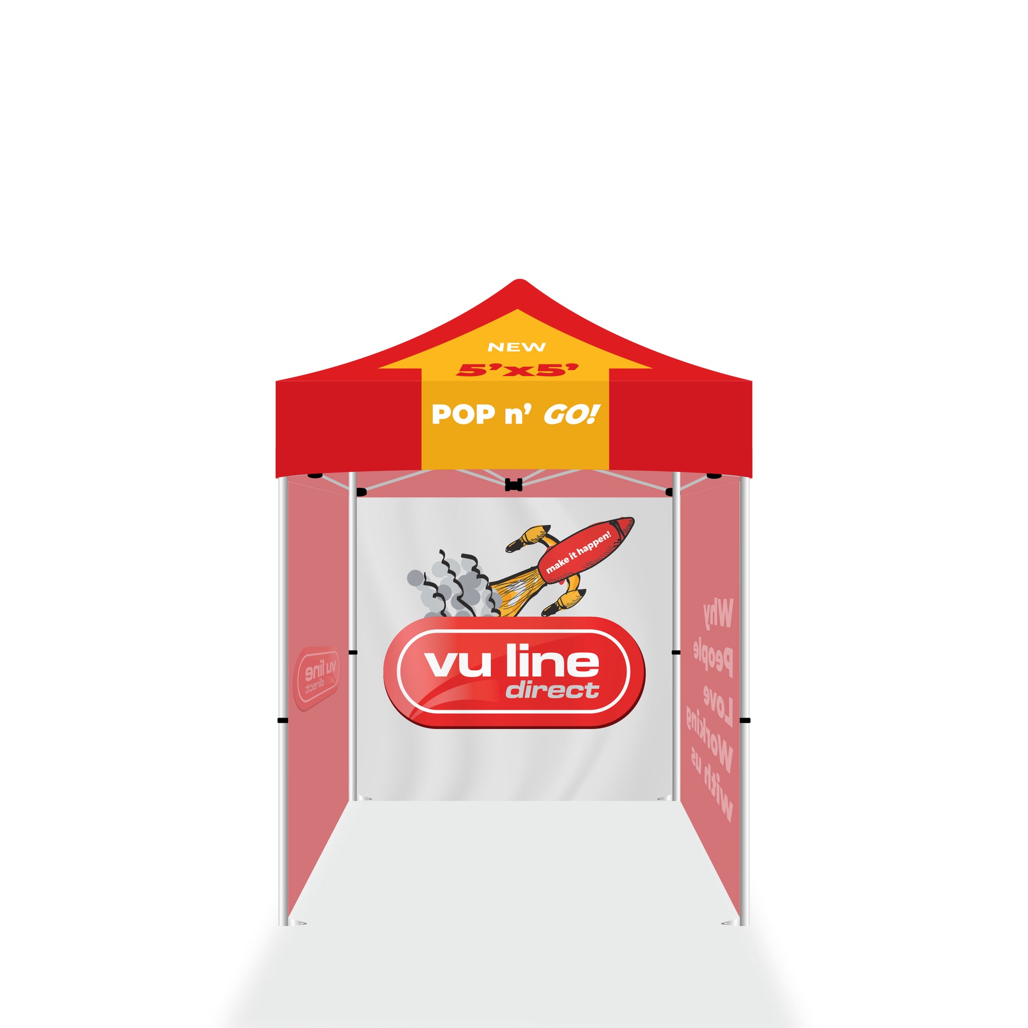 5X5 STANDARD POP-N-GO W/ 3 FULL TENT WALLS