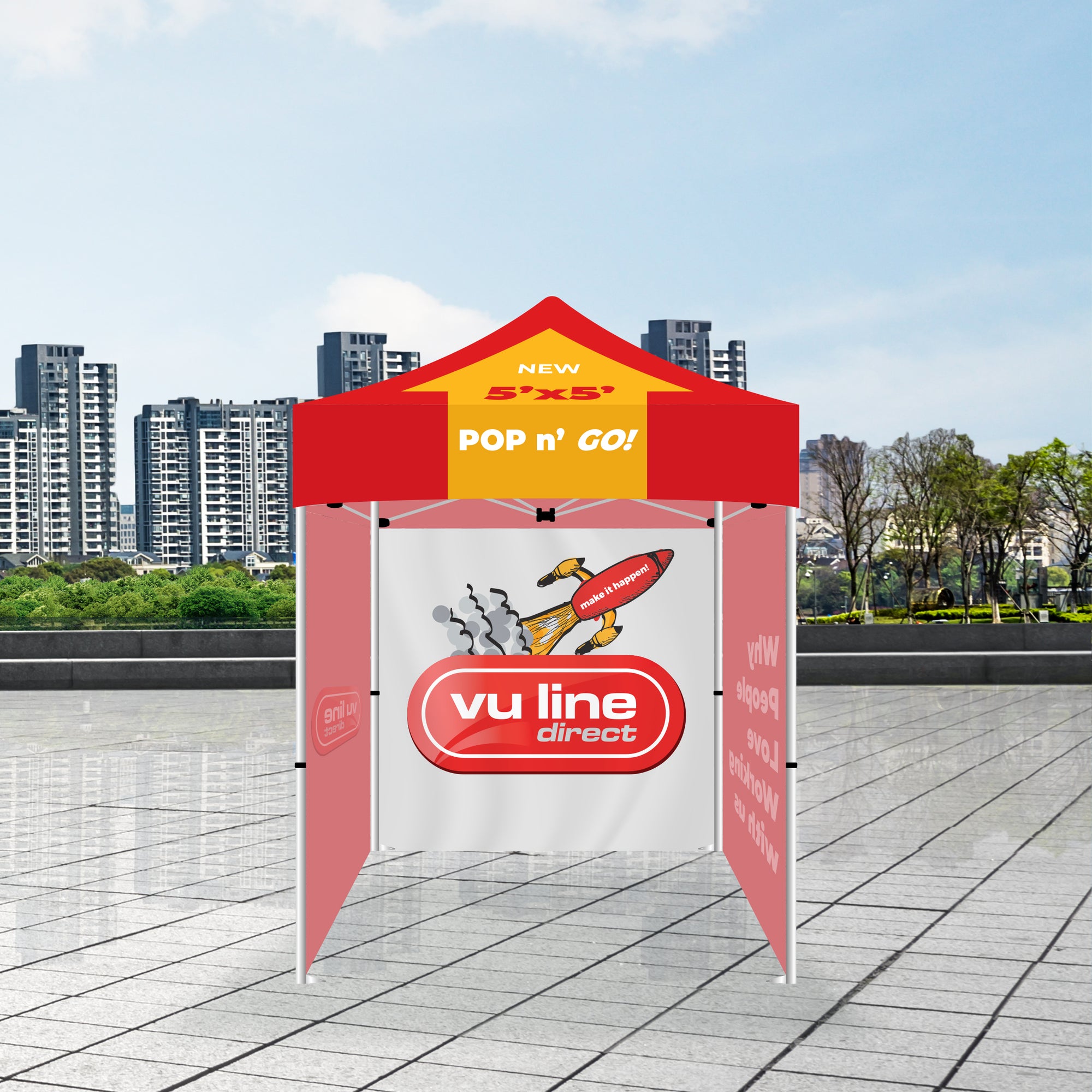 5X5 STANDARD POP-N-GO W/ 3 FULL TENT WALLS