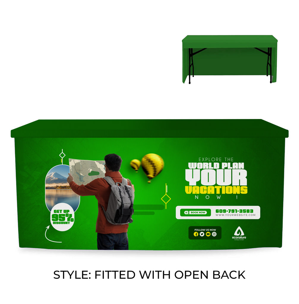 Back Table Packs HassleFree™ Table Covers | Custom Branded Event Table Covers | Vu Line ...