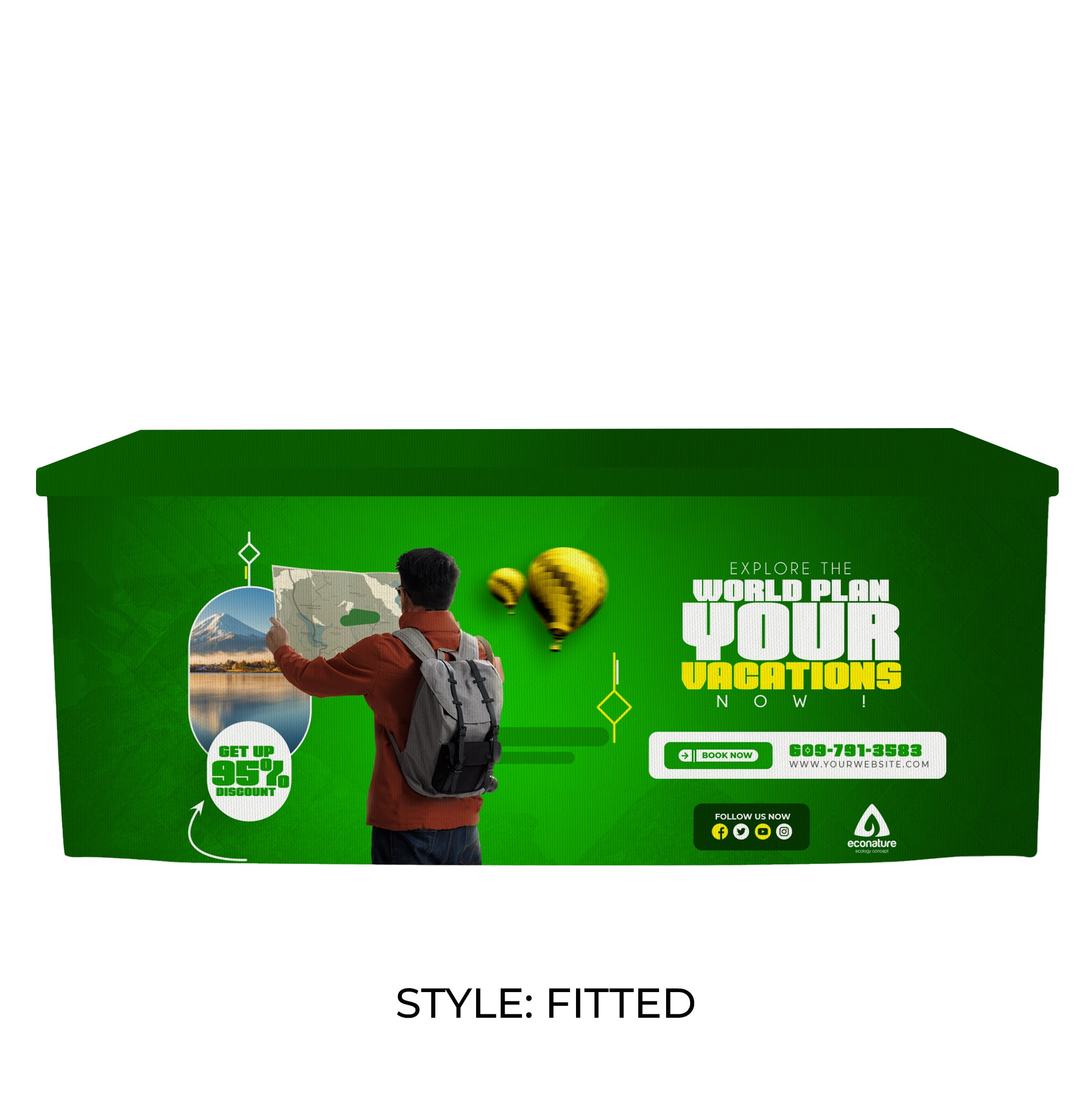 8’ RPET Table Cover FITTED