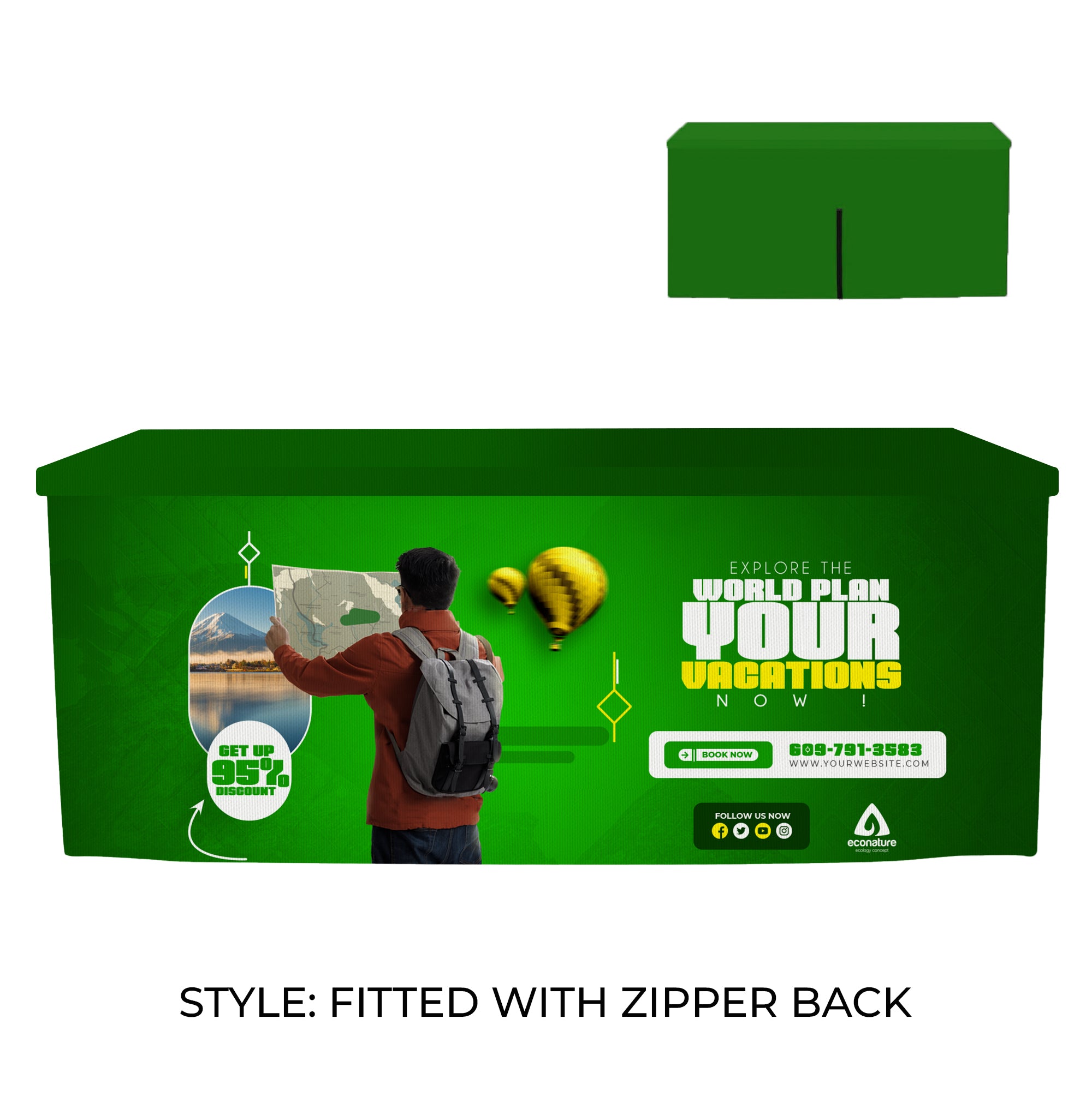 8’ RPET Table Cover FITTED