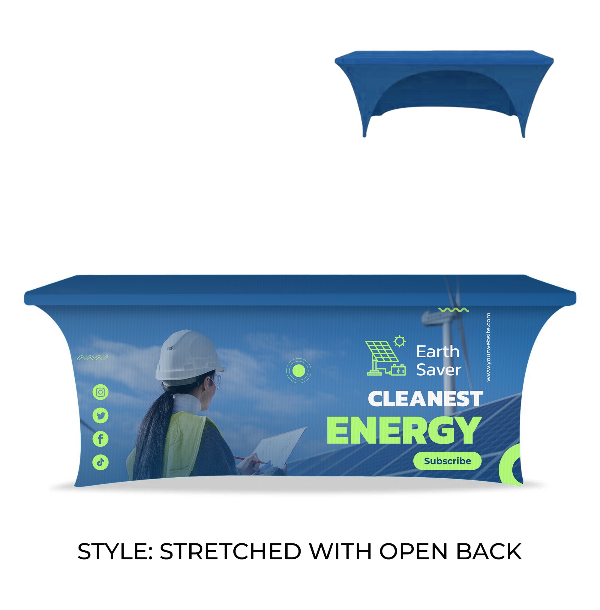 8’ RPET Table Cover STRETCHED