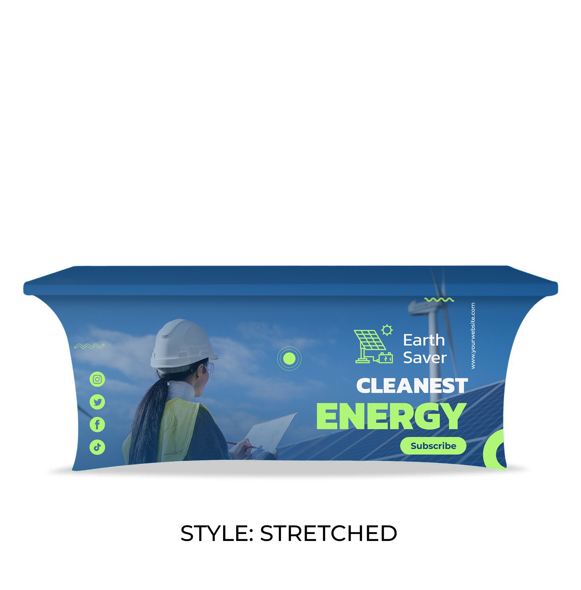 8’ RPET Table Cover STRETCHED