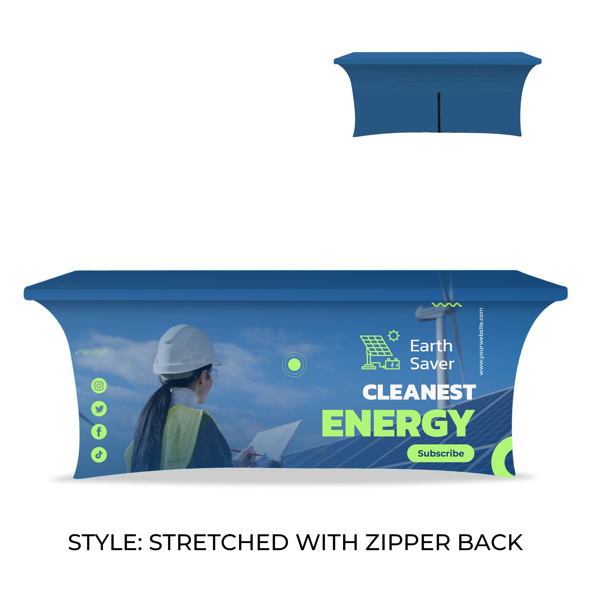 8’ RPET Table Cover STRETCHED