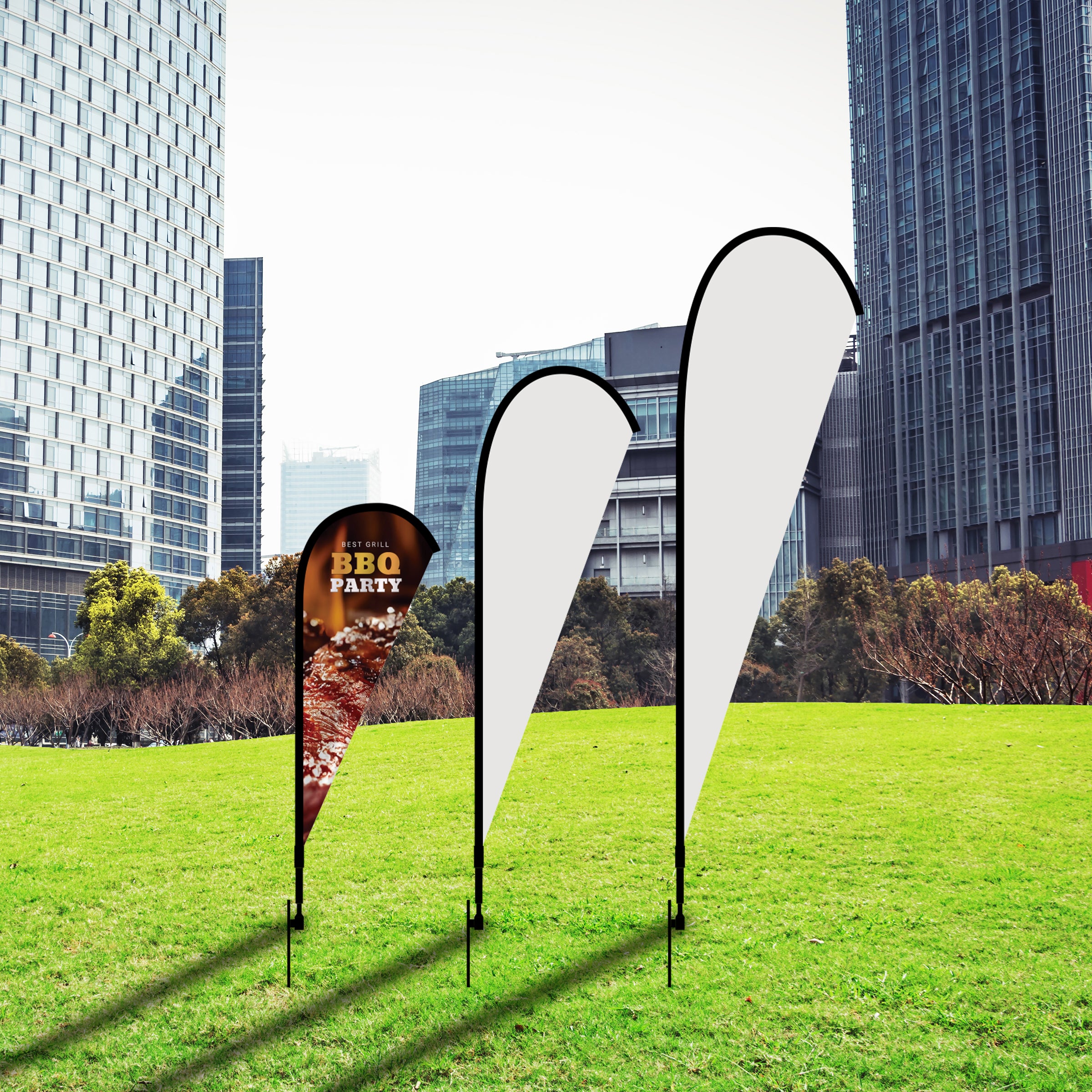 8' Teardrop Flag Kit w/ Poles, Ground Stake and Carry Case