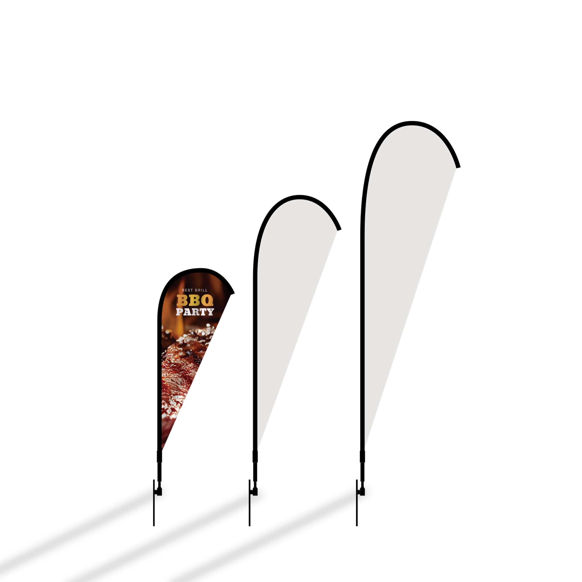 8' Teardrop Flag Kit w/ Poles, Ground Stake and Carry Case