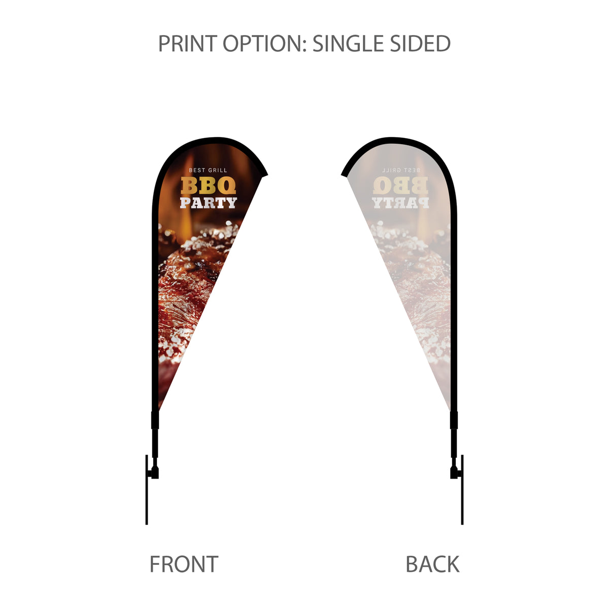 8' Teardrop Flag Kit w/ Poles, Ground Stake and Carry Case