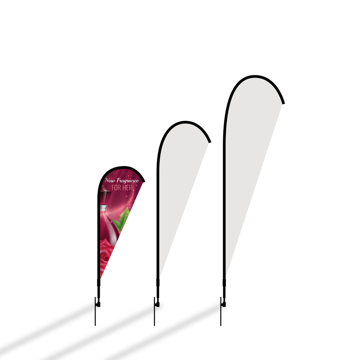 8' Teardrop Flag Kit w/ Double Sided Imprint, Poles, Ground Stake and Carry Case