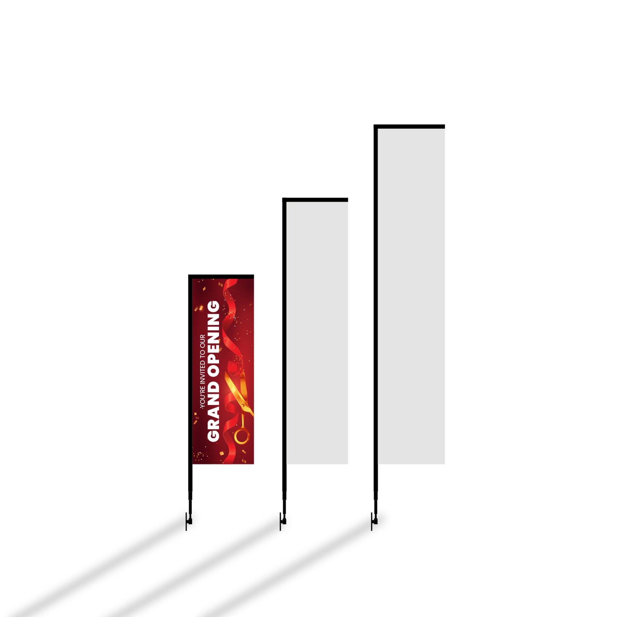 8’ Rectangular Feathered Flag Kit w/ Double Sided Imprint