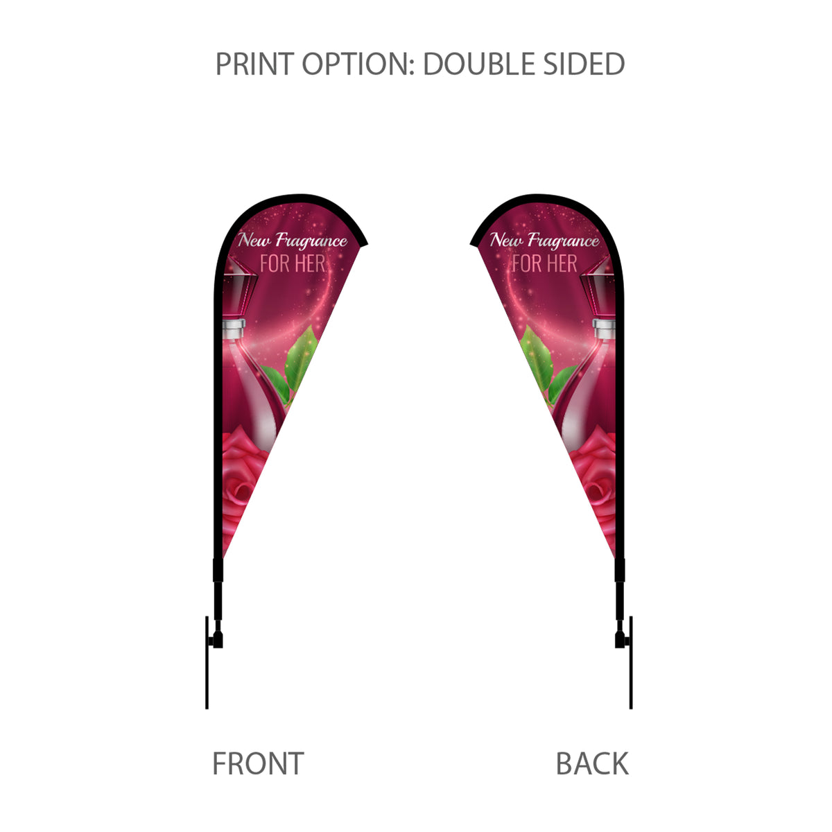 8' Teardrop Flag Kit w/ Double Sided Imprint, Poles, Ground Stake and Carry Case