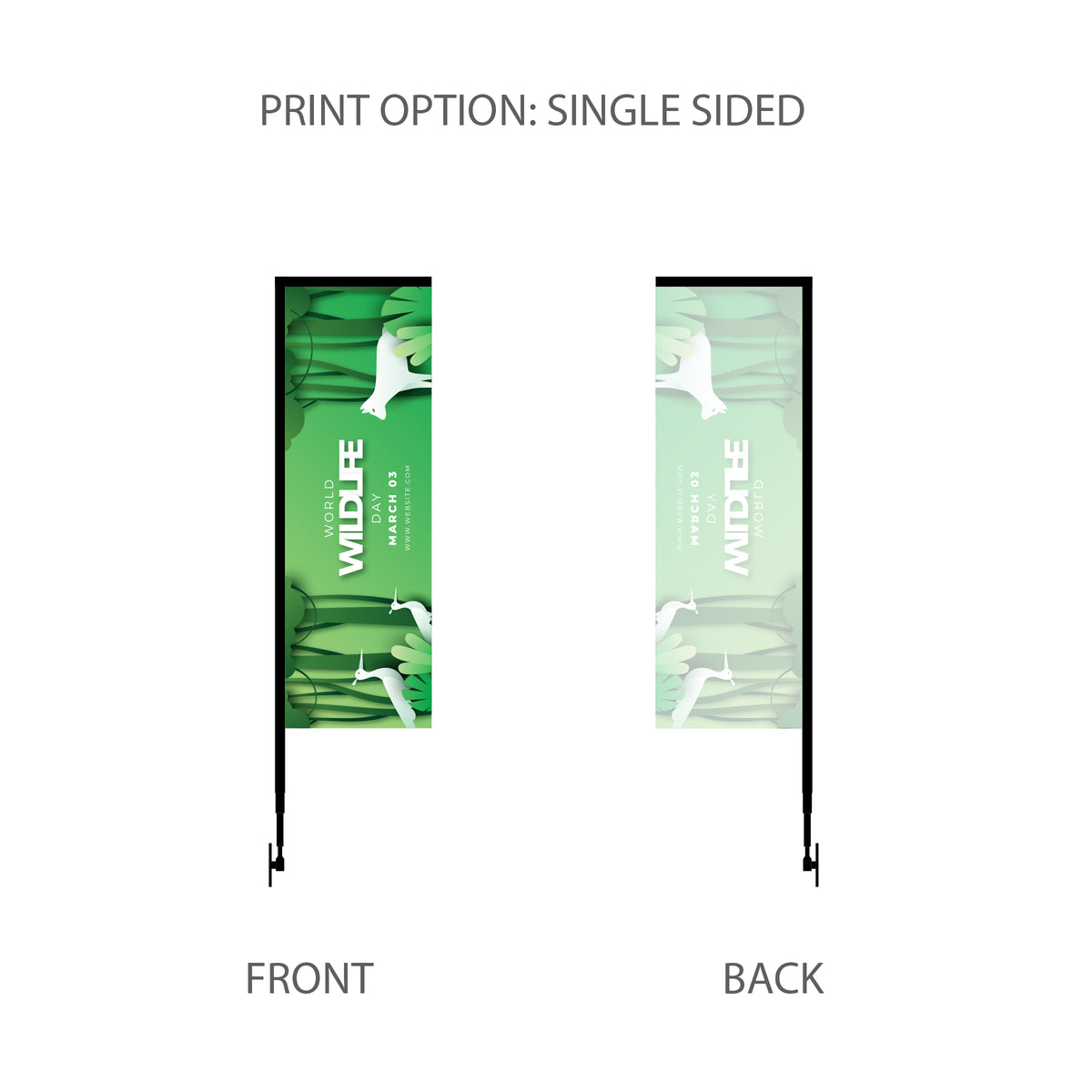 8’ Rectangular Feathered Flag Kit