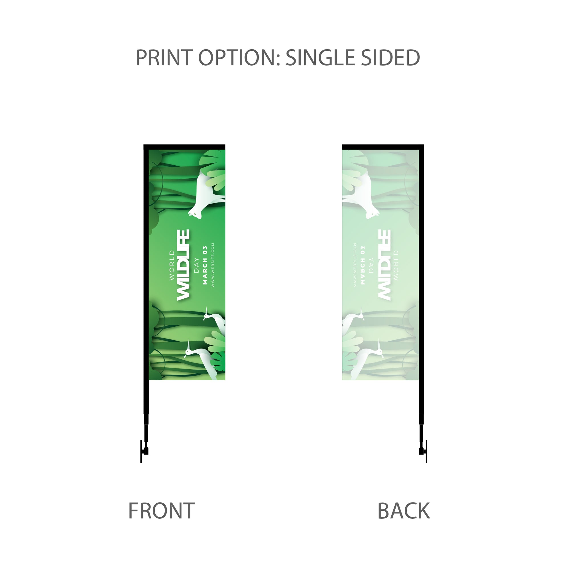 8’ Rectangular Feathered Flag Kit