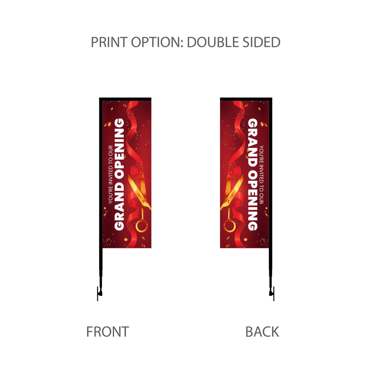 8’ Rectangular Feathered Flag Kit w/ Double Sided Imprint