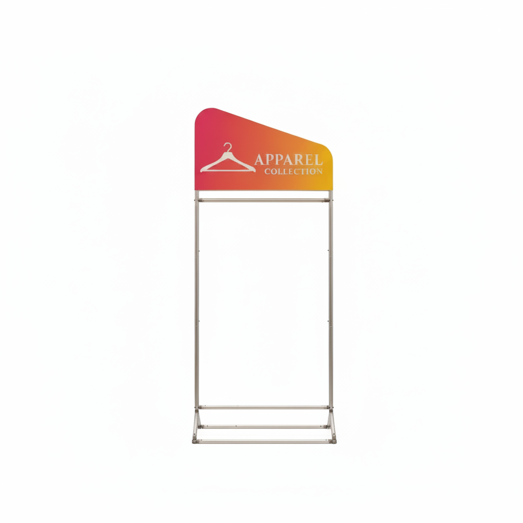 Angled Apparel Display - 3.3' x 6'