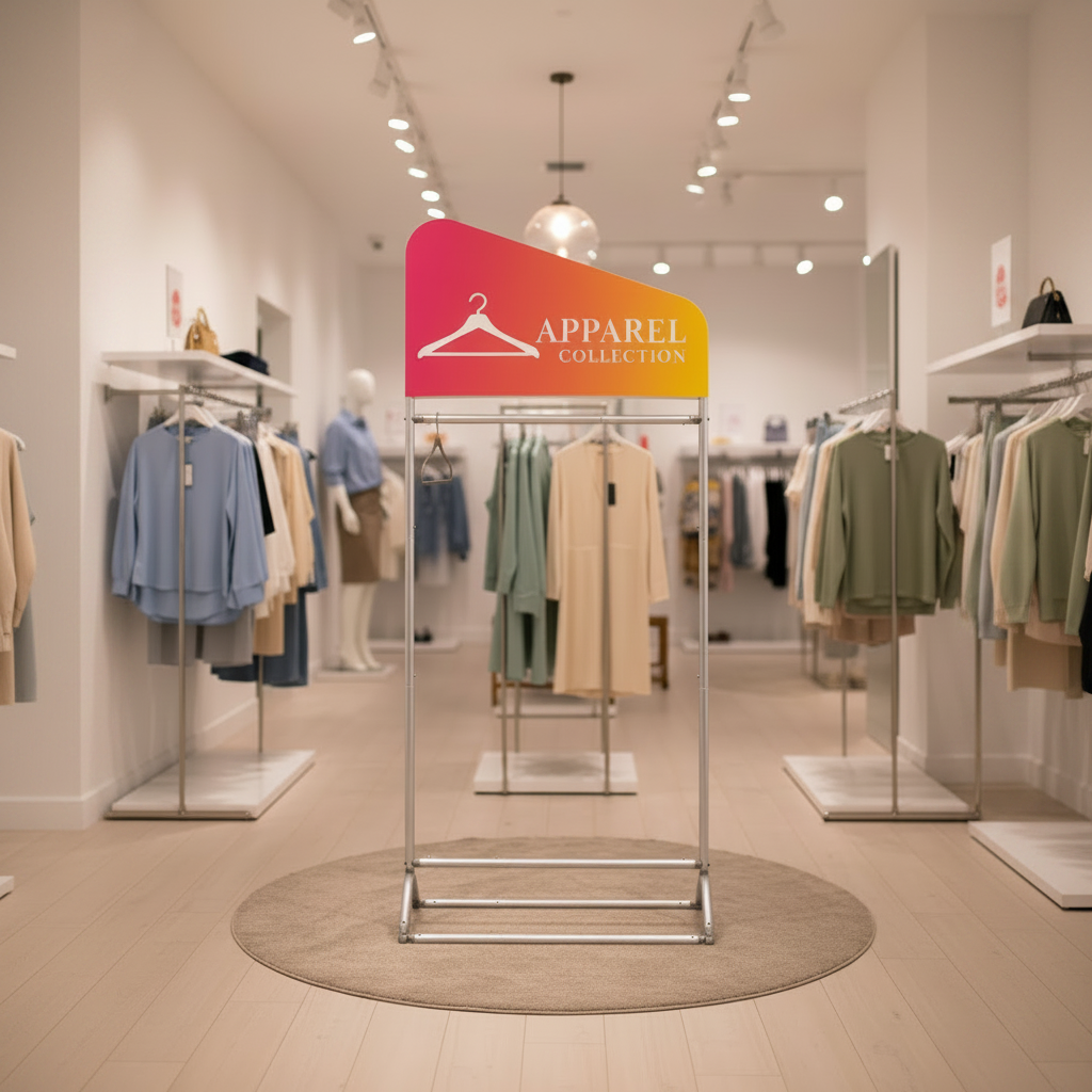 Angled Apparel Display - 3.3' x 6'
