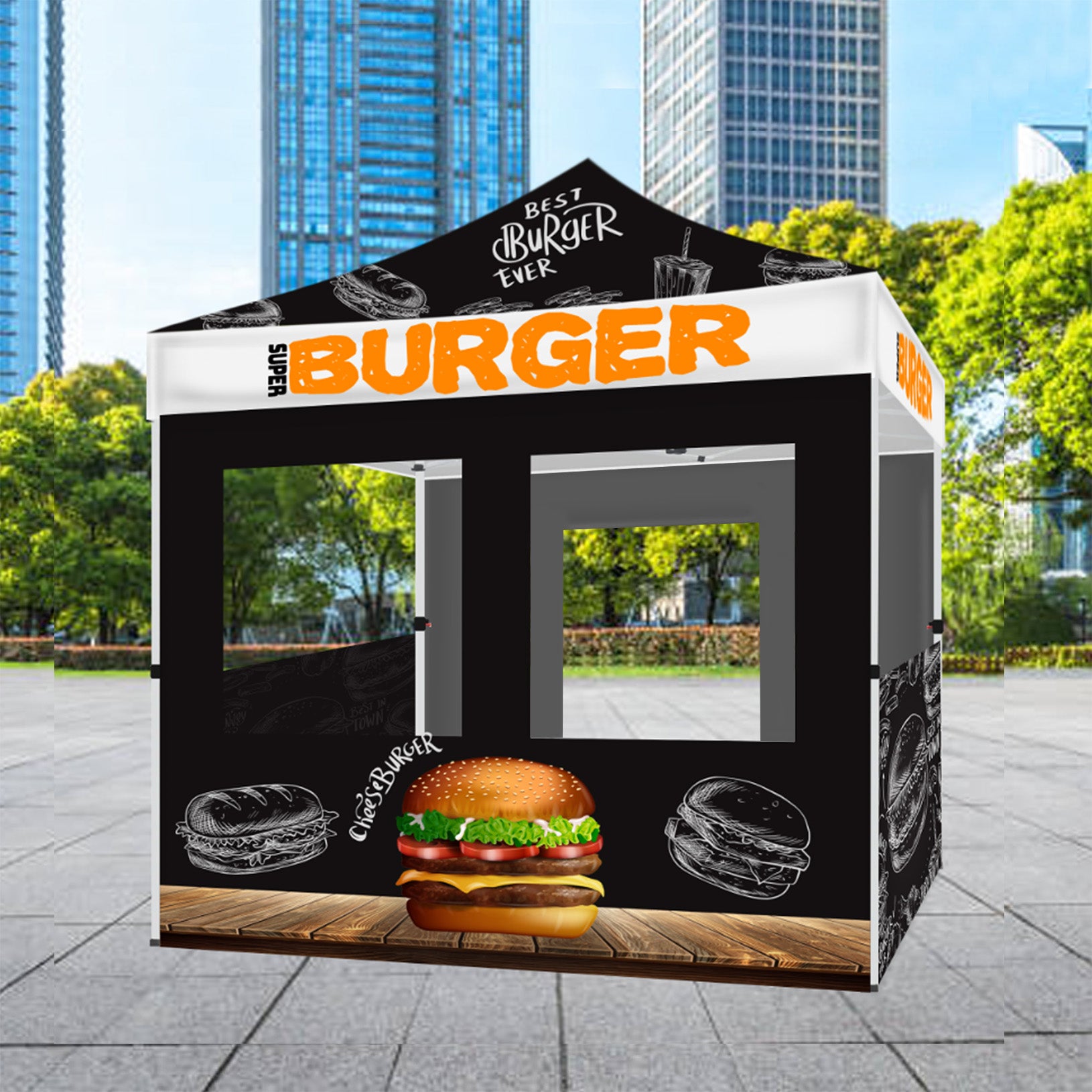 burger tent 10'x10' Custom Concession Tent