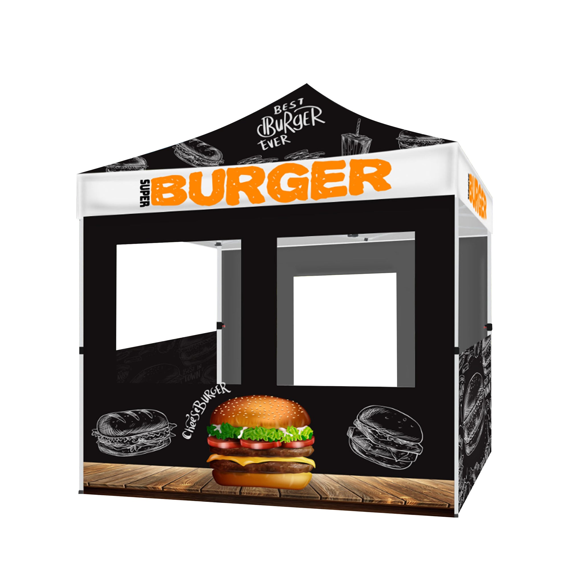 burger tent 10'x10' Custom Concession Tent