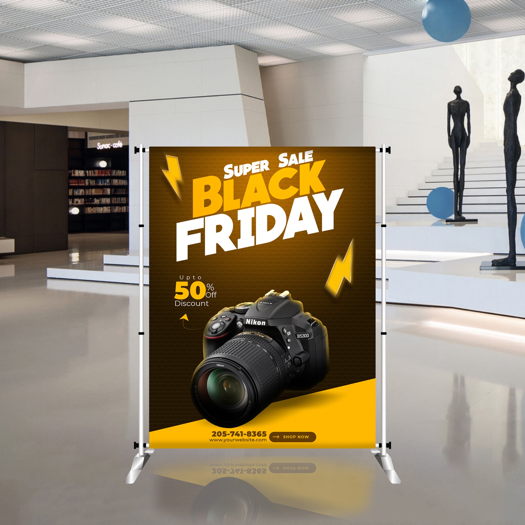 HassleFree™ 8' x 6' Adjustable Banner Stand