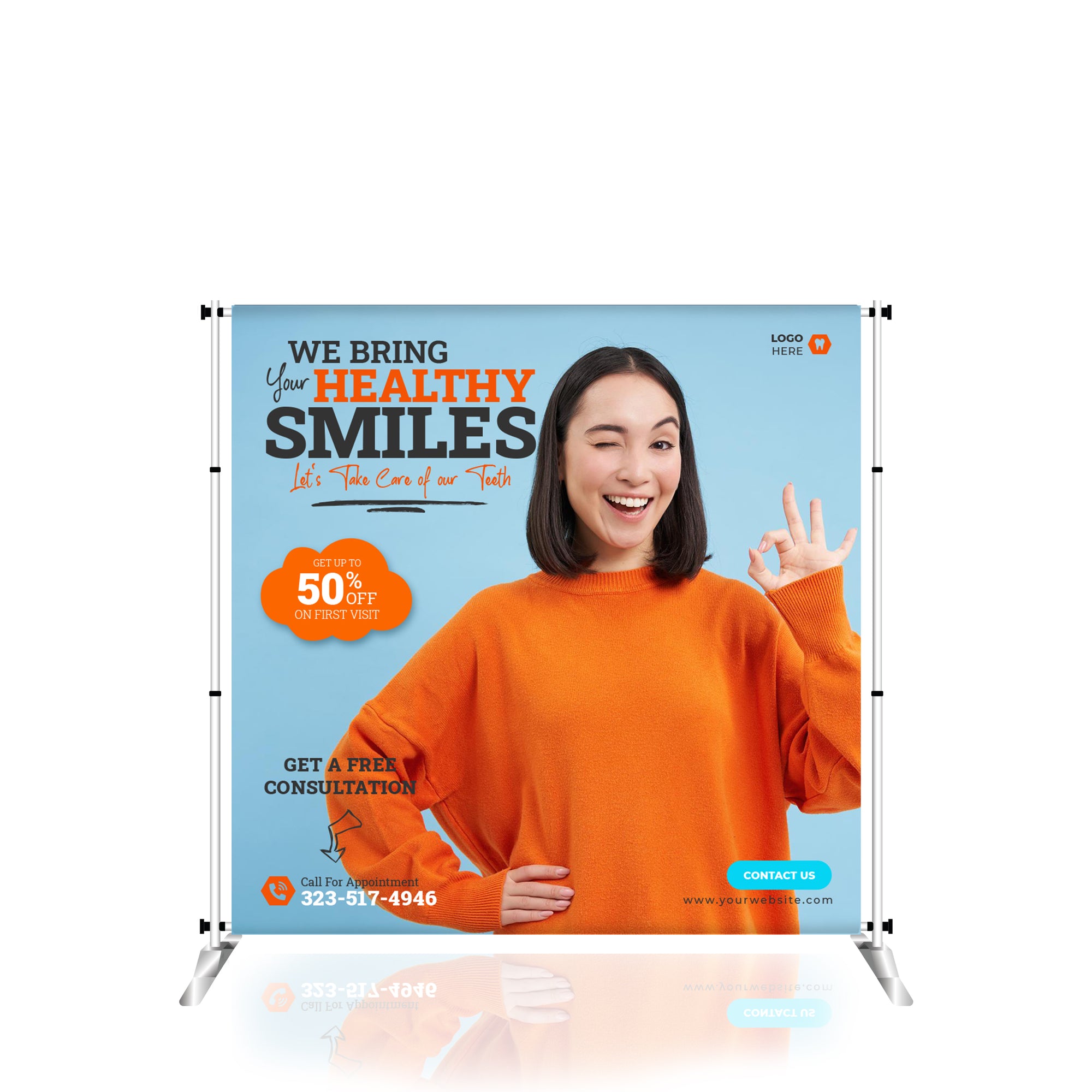 HassleFree™ 8' x 8' Adjustable Banner Stand
