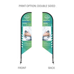 12' Feathered Flag Kit w/ Double Sided Imprint, Poles, Ground Stake and Carry Case