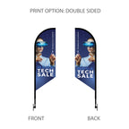 8' Feathered Flag Kit w/ Double Sided Imprint, Poles, Ground Stake and Carry Case