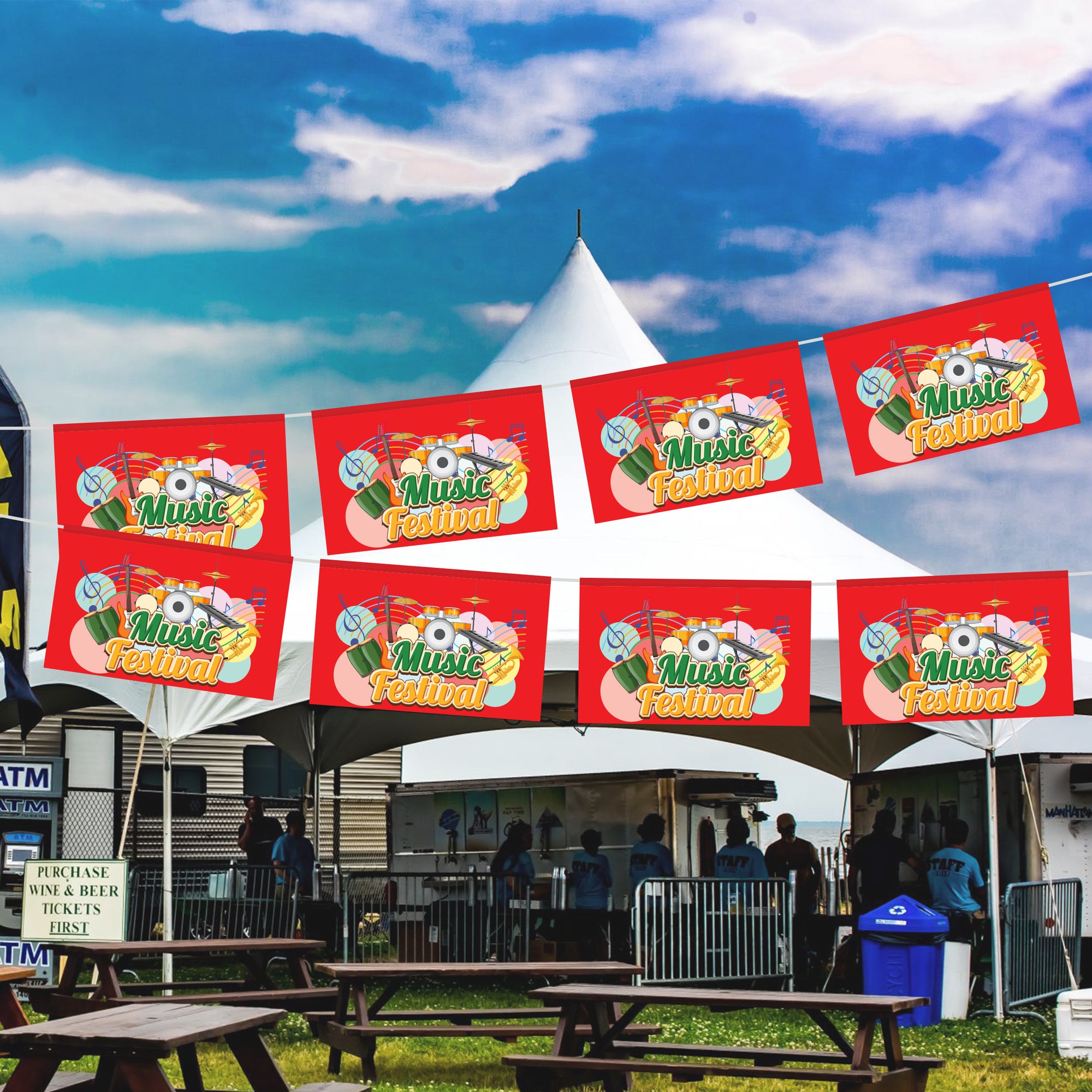 Rectangle Pennant String Flags