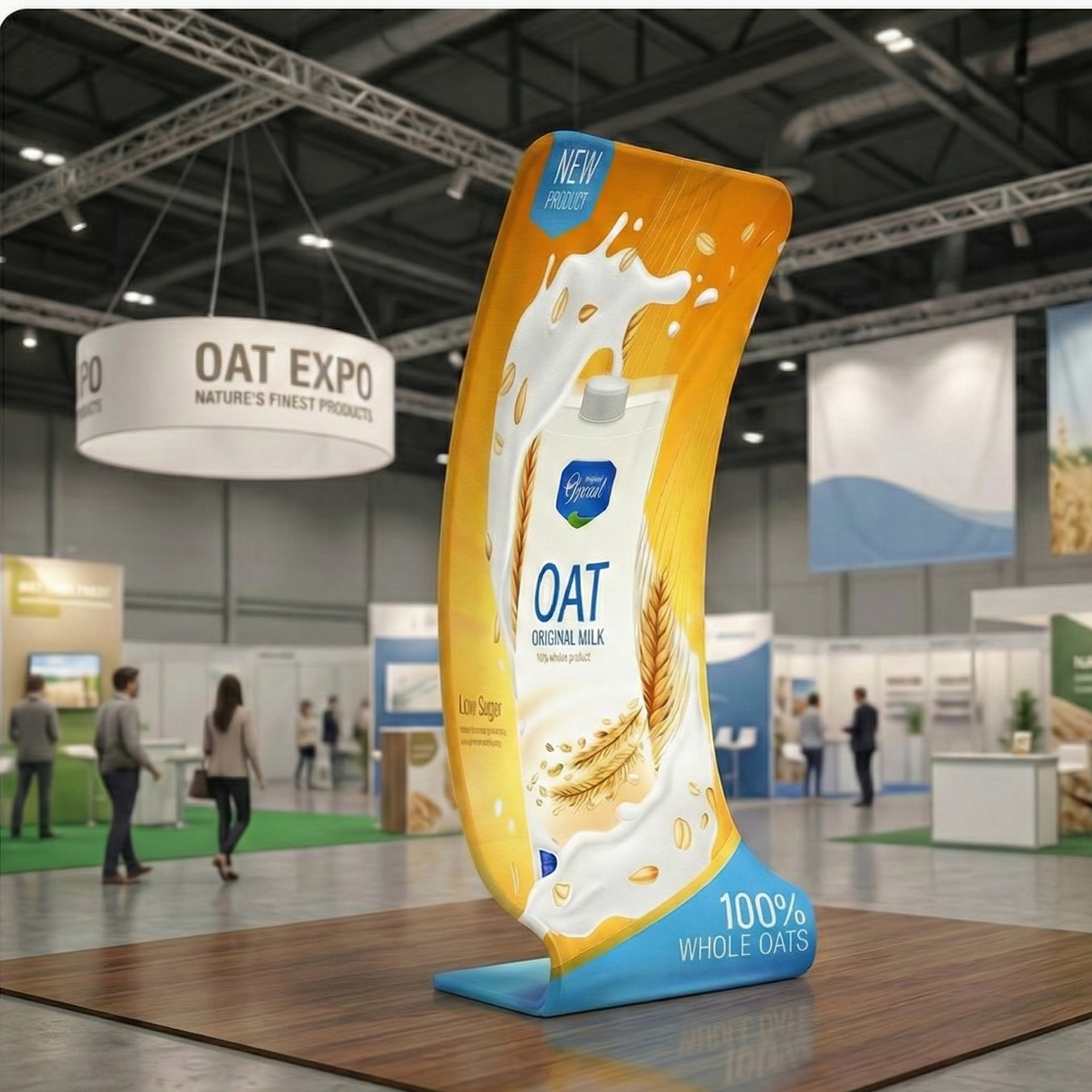 Snake Shaped Tension Fabric Banner Stand with Double Sided Imprint