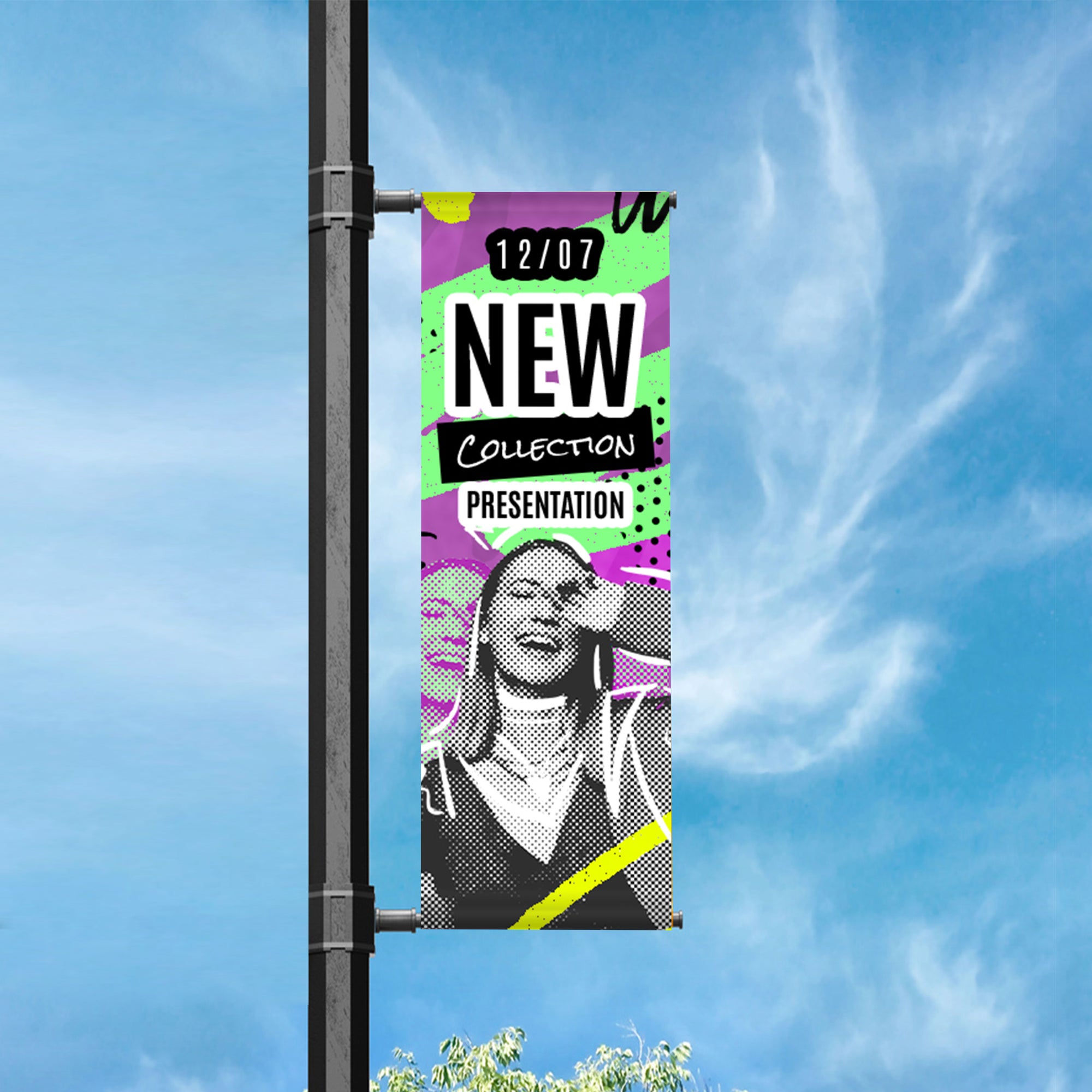 Street Pole Double Sided Banner 24" x 72"