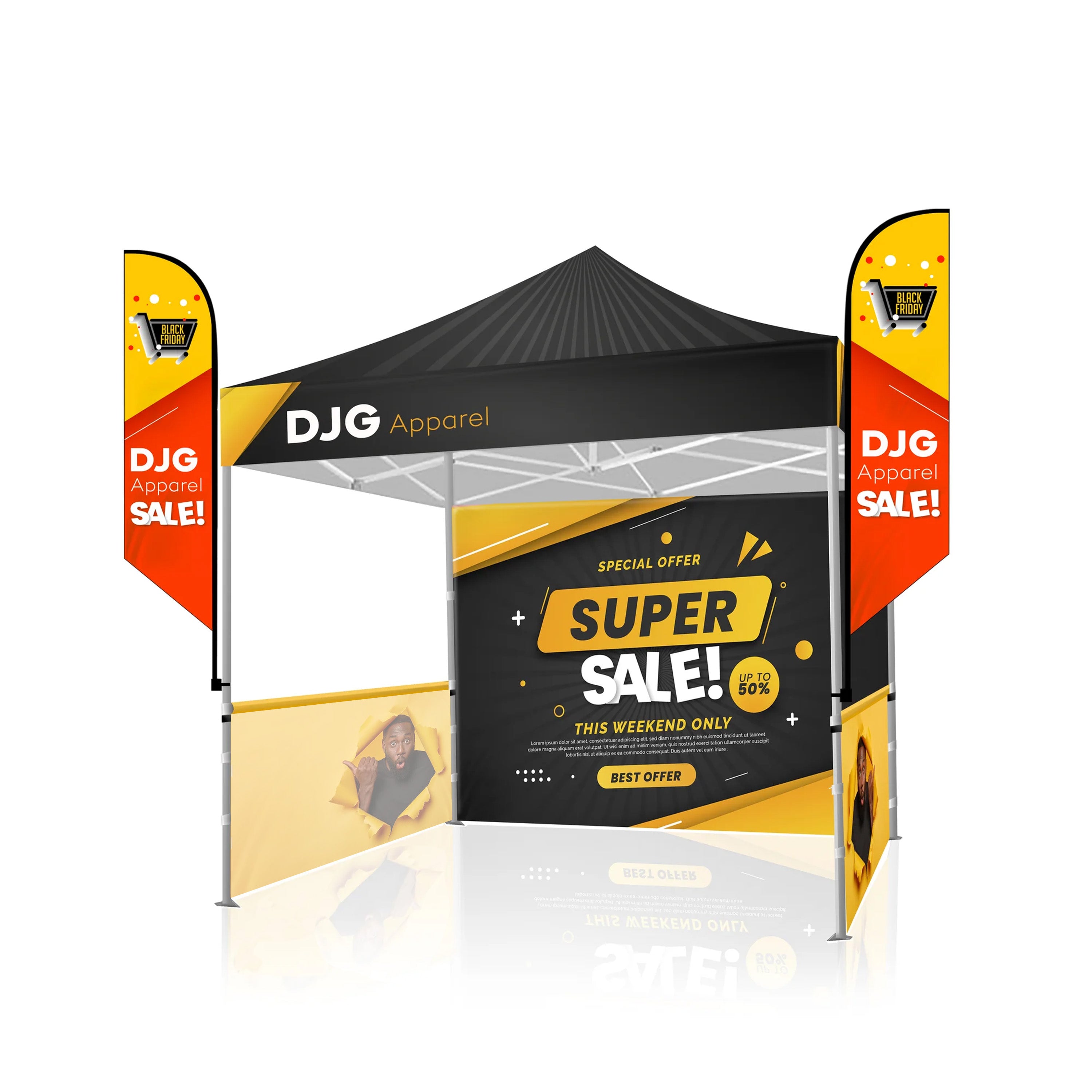 tent ads Deluxe 10x10 Premium Kit w/ Tent Banners Vaude Wizard 24+4 Wanderrucksack ACHE Farbe I Volumen:40 L / Black fading Coating Double Sided