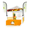 HassleFree™ 10x10 Premium Tent w/ Full Color Canopy, Back Wall, Side Walls, 6' Table Cover, and (2) 8' Tent Banners