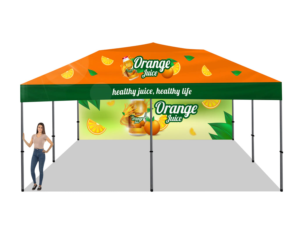 PREMIUM GIANT TENT 20x20 W/ FULL COLOR CANOPY AND BACK WALL