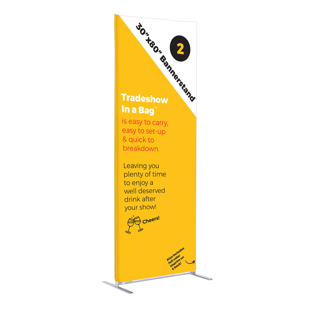 HassleFree™ 30"x80" Fabric Banner Stand w/ Double Sided Imprint