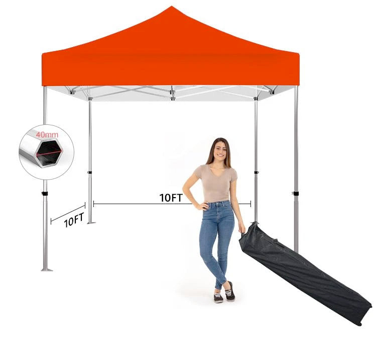 HassleFree™ 10x10 Premium Tent w/ Full Color Canopy, Back Wall, and Side Walls